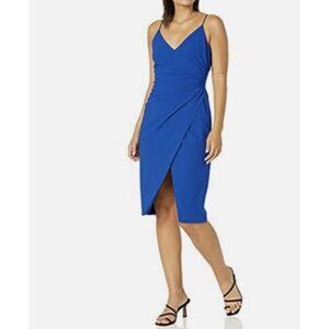 Black Halo Sz 12 Dress Esthero V-neck Cobalt Blue Cocktail Classic Party Wedding